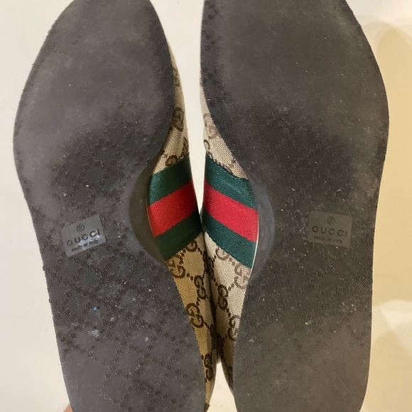 Gucci Brown/Beige Suede And GG Canvas men shoes Sneakers Sz G 10 US 11 - Picture 9 of 15